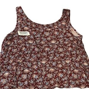 Old Navy Women's Floral Tank Top - Red and Blue